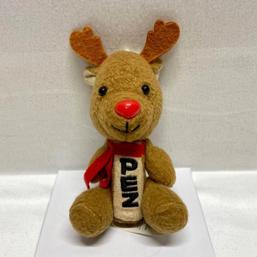 Vintage PEZ Rudolph Red Nose Reindeer Christmas Keychain Plush 2010 See Photos